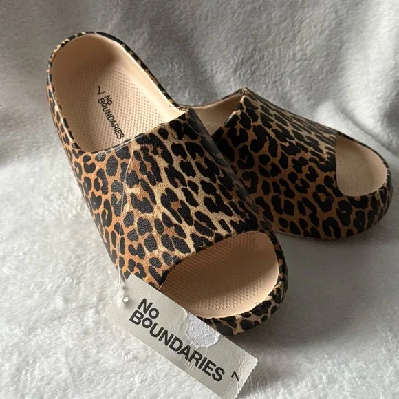 No Boundaries Cheetah Print Open-Toe Mules Women’s Size 7 New Slides Platform - Picture 9 of 11